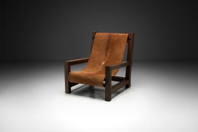 Armchair in Pine with Cowhide Seating Europe 1950s