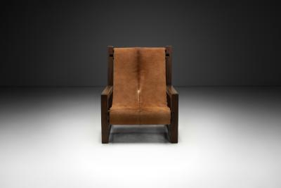 Armchair in Pine with Cowhide Seating Europe 1950s