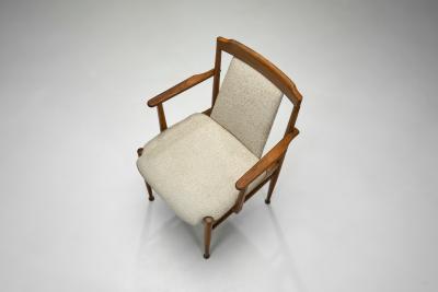 Armchair in Solid Wood with Upholstered Seating Europe Mid 20th Century