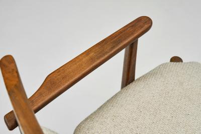 Armchair in Solid Wood with Upholstered Seating Europe Mid 20th Century
