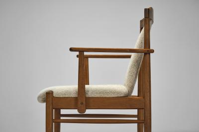 Armchair in Solid Wood with Upholstered Seating Europe Mid 20th Century