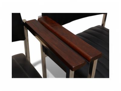 Armchairs in Steel Leather Rosewood Unknown 1960s Lot 173 342