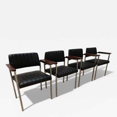 Armchairs in Steel Leather Rosewood Unknown 1960s Lot 173 342
