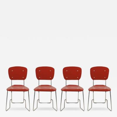 Armin Wirth Set of 4 Stacking Chairs by Armin Wirth and Aluflex 1950s