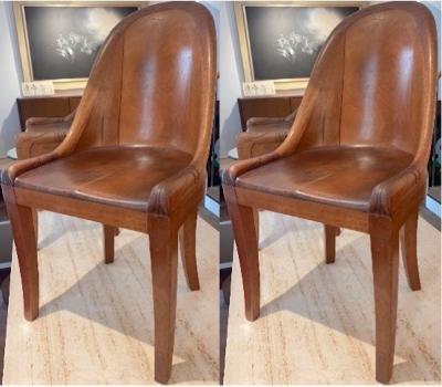 Armond Albert Rateau A A Rateau style forties empire revival pair of stunning carved chairs
