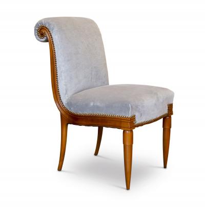 Armond Albert Rateau Exquisite Pair of Boudoir Side Chairs in Cherry by Armand Albert Rateau