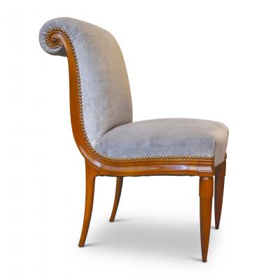 Armond Albert Rateau Exquisite Pair of Boudoir Side Chairs in Cherry by Armand Albert Rateau