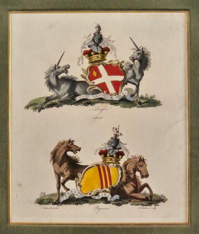 Armorial Print England 19th century