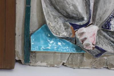 Arnaldo Miniati Ceramic and Wood Wall Patel by Arnaldo Miniati 1954 Italy