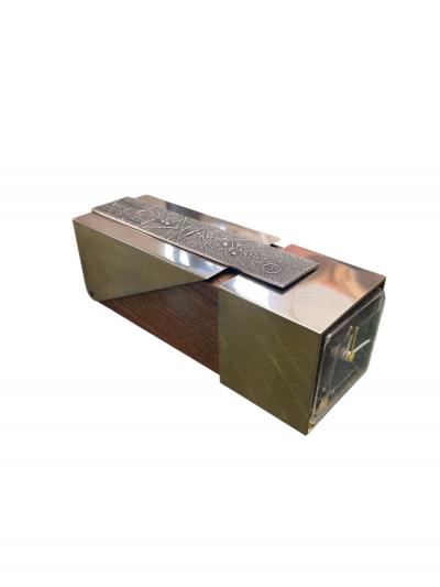 Arnaldo Pomodoro Nice clock and box attributed to Arnaldo Pomodoro