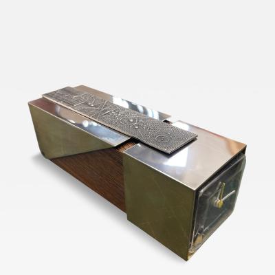 Arnaldo Pomodoro Nice clock and box attributed to Arnaldo Pomodoro