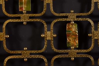 Arnaldo Pomodoro Osvaldo Borsani Elegant Bed with Brass Details by Arnaldo Pomodoro 1950