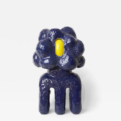 Arnauld Le Calv BLUE GUARDIAN glass and ceramic small sculpture