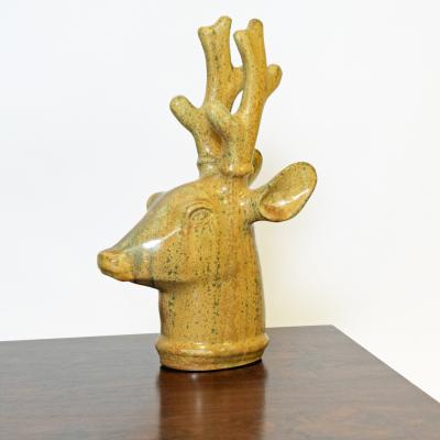 Arne Bang Arne Bang stoneware figure of deer head 1953