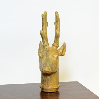 Arne Bang Arne Bang stoneware figure of deer head 1953
