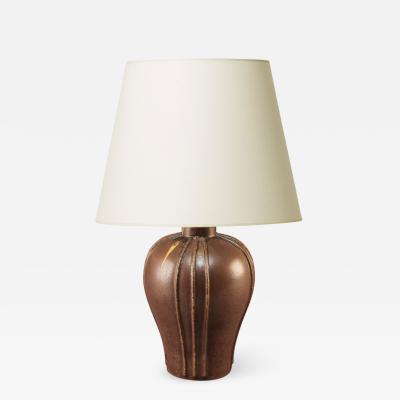 Arne Bang Table lamp with inverted gourd form by Arne Bang