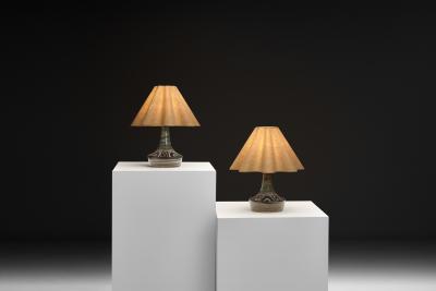 Arne Finne Nielsen Pair of Model 3076 2 Glazed Table Lamps by Arne Nielsen Denmark ca 1960s