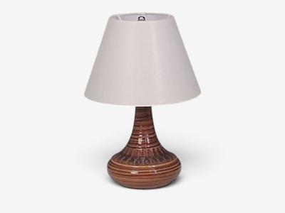 Arne Finne Nielsen Table Lamp Brown Glazed Stoneware Denmark 1960s