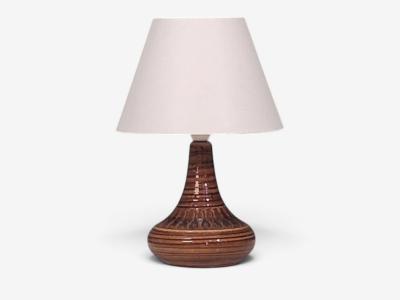 Arne Finne Nielsen Table Lamp Brown Glazed Stoneware Denmark 1960s