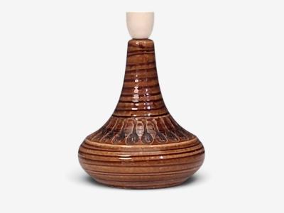 Arne Finne Nielsen Table Lamp Brown Glazed Stoneware Denmark 1960s