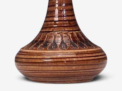 Arne Finne Nielsen Table Lamp Brown Glazed Stoneware Denmark 1960s