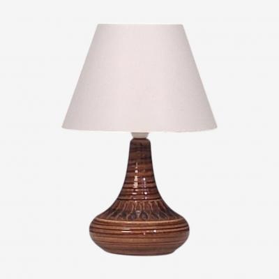 Arne Finne Nielsen Table Lamp Brown Glazed Stoneware Denmark 1960s