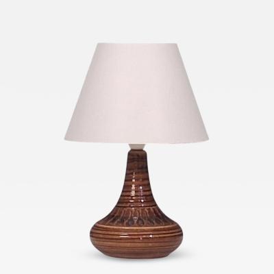 Arne Finne Nielsen Table Lamp Brown Glazed Stoneware Denmark 1960s