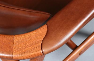 Arne Hovmand Olsen Arne Hovmand Olsen Teak Cognac Leather Lounge Chair for Mogens Kold