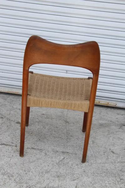 Arne Hovmand Olsen Arne Hovmand Olsen for Mogens Kold MCM Danish Teak Papercord Dining Chairs 8