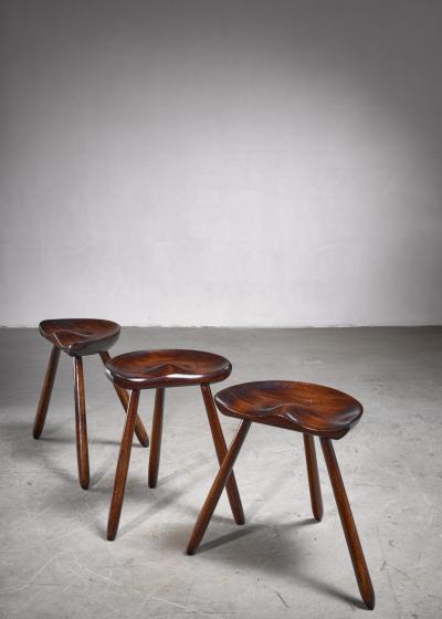Arne Hovmand Olsen Arne Hovmand Olsen set of three tripod stools