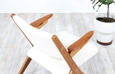 Arne Hovmand Olsen Danish Modern Sculpted Oak Teak Arm Chair by Arne Hovmand Olsen