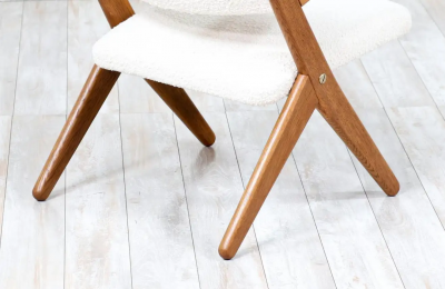Arne Hovmand Olsen Danish Modern Sculpted Oak Teak Arm Chair by Arne Hovmand Olsen