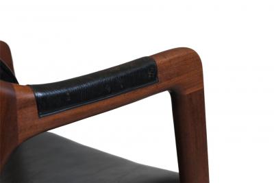 Arne Hovmand Olsen Mid Century Danish Walnut Arm Chairs in Black