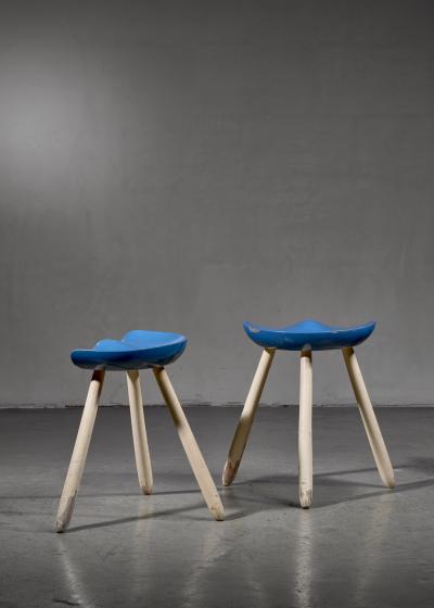 Arne Hovmand Olsen Pair of Arne Hovmand Olsen tripod stools