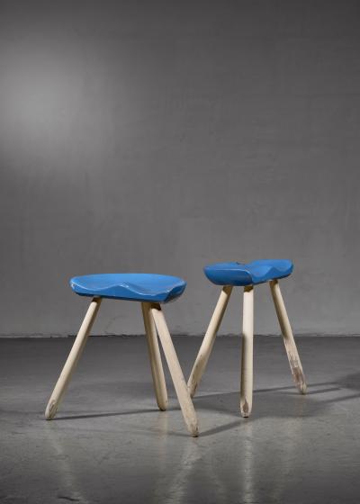 Arne Hovmand Olsen Pair of Arne Hovmand Olsen tripod stools