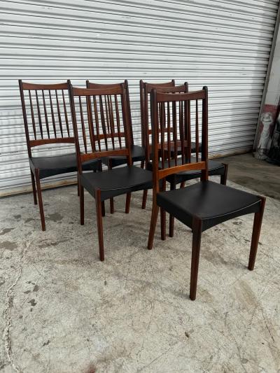 Arne Hovmand Olsen Set of 6 Arne Hovmand Olsen Teak Dining Side Chairs