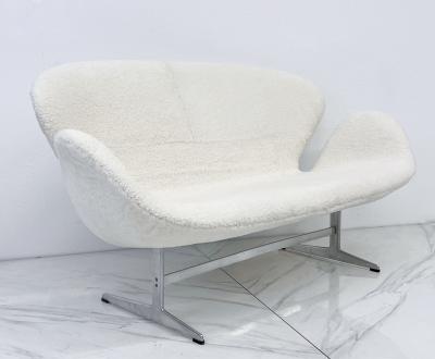 Arne Jacobsen Arne Jacobsen Fritz Hansen Swan Sofa Settee 1960s in Real Canadian Sheepskin
