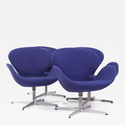 Arne Jacobsen Arne Jacobsen for Fritz Hansen Mid Century Swan Chairs Set of 4