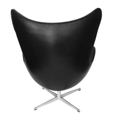 Arne Jacobsen Early Arne Jacobsen Egg Chair w Ottoman Black Leather Pr 