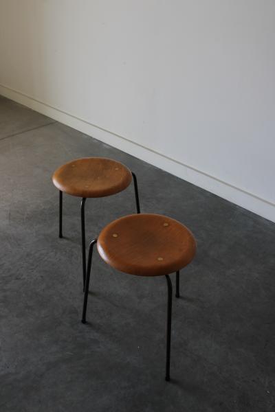 Arne Jacobsen Early Tripod Dot Stools by Arne Jacobsen for Fritz Hansen