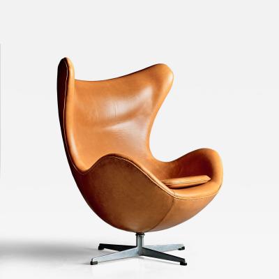 Arne Jacobsen Egg Chair by Arne Jacobsen upholstered in Cognac Leather