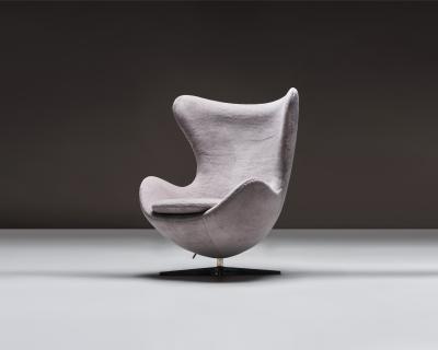 Arne Jacobsen Egg Chair by Arne Jacobsen with New Wool Mosu Velvet Upholstery
