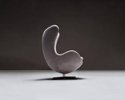 Arne Jacobsen Egg Chair by Arne Jacobsen with New Wool Mosu Velvet Upholstery