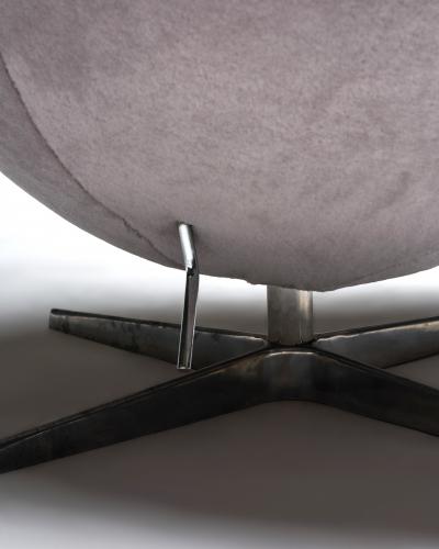 Arne Jacobsen Egg Chair by Arne Jacobsen with New Wool Mosu Velvet Upholstery