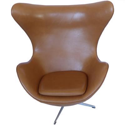 Arne Jacobsen Original Tan Leather Egg Chair And Ottoman by Arne Jacobsen