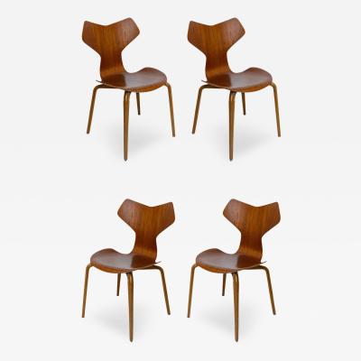 Arne Jacobsen Set of Four Arne Jacobsen Grand Prix Chairs