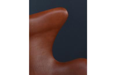 Arne Jacobsen Vintage Arne Jacobsen Cognac Leather Egg Chair for Fritz Hansen