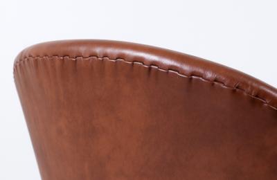 Arne Jacobsen Vintage Arne Jacobsen Cognac Leather Swan Chair for Fritz Hansen
