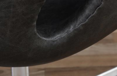 Arne Jacobsen Vintage Arne Jacobsen Grey Leather Swan Chair for Fritz Hansen