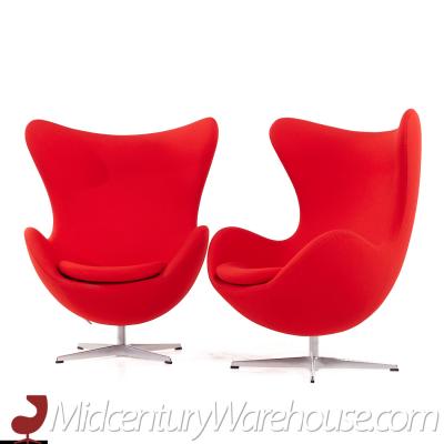 Arne Jacobsen for Fritz Hansen Mid Century Egg Chair Pair